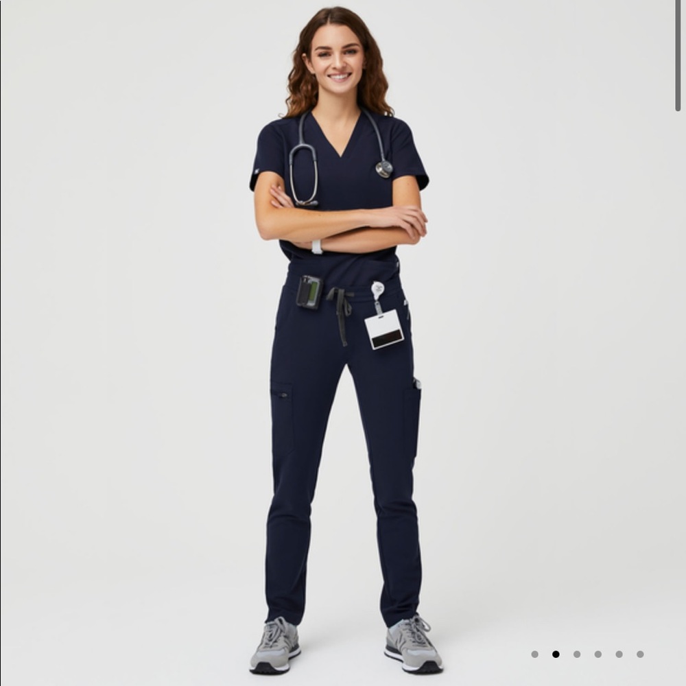 Figs Yola Skinny Scrub Pants Navy Small Tall